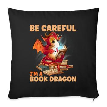 Book Dragon - Sofakissen mit Füllung 45 x 45 cm - Schwarz - Vorne