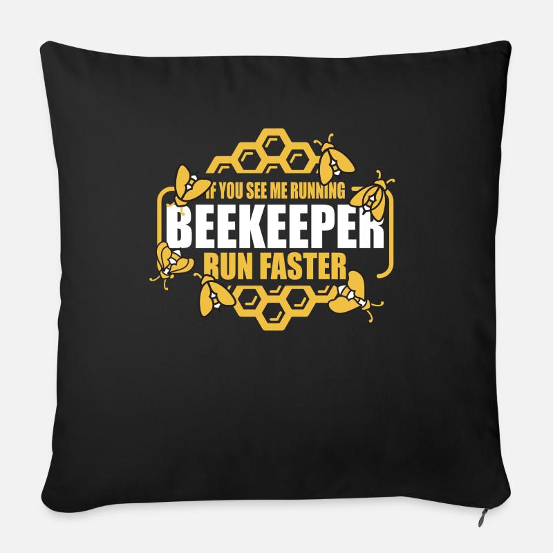 Beekeeper Imker - Sofa pillow with filling 45cm x 45cm - black