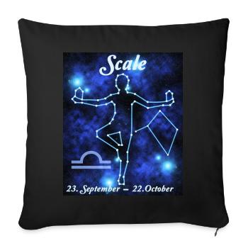 Sternzeichen Waage, Sternenbild, Astrologie - Sofakissen mit Füllung 45 x 45 cm - Schwarz - Vorne