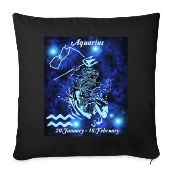 Sternzeichen Wassermann, Sternenbild, Astrologie - Sofakissen mit Füllung 45 x 45 cm - Schwarz - Vorne