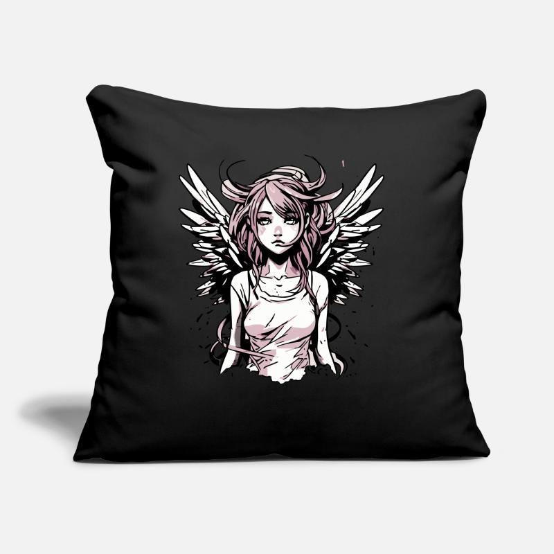 Fille ange moderne Coussin et housse de 45 x 45 cm
