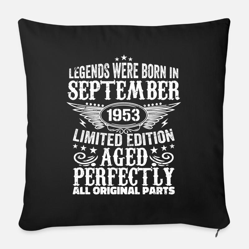 September 1953 Jubilæum September 1953 September - Sofapude med fyld 45 x 45 cm - sort