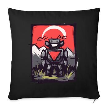 Japan Red Sun: Edo Tradition Manga Robot - Sofa pillow with filling 45cm x 45cm - black - Front