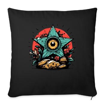 Plants, stones and a star's eye - Sofa pillow with filling 45cm x 45cm - black - Front
