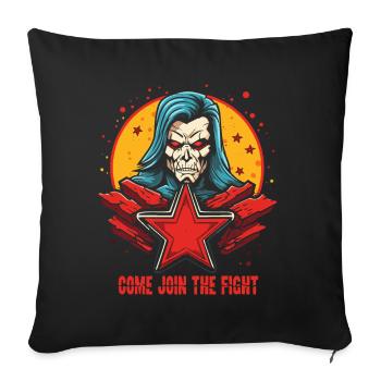 Come and join the fight - Sofa pillow with filling 45cm x 45cm - black - Front