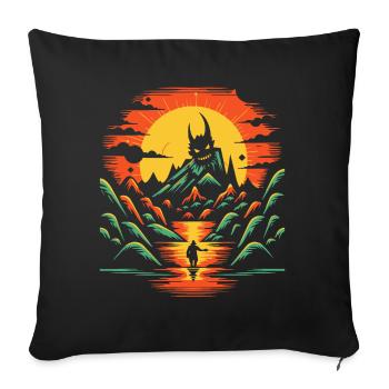 Affrontez vos démons et explorez la nature - Coussin et housse de 45 x 45 cm - noir - Devant
