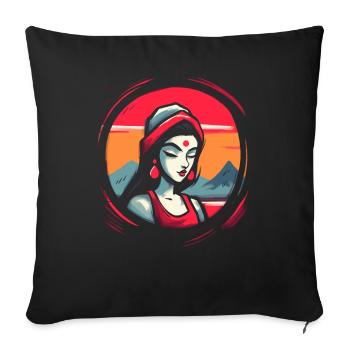 Oriental Princess - Sofa pillow with filling 45cm x 45cm - black - Front