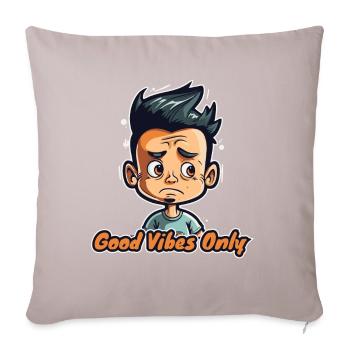 Only positive vibes - Sofa pillow with filling 45cm x 45cm - light taupe - Front