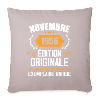 Cadeau D'anniversaire En Novembre 1956 - 1956 - Coussin et housse de 45 x 45 cm - taupe clair - Devant