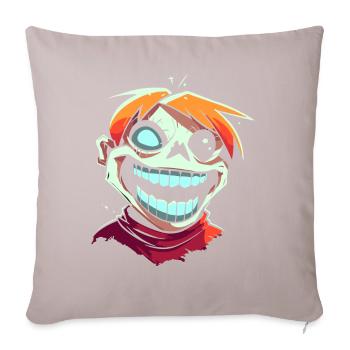 Dessin animé Style Drôle Crazy Zombie Ghoul - Coussin et housse de 45 x 45 cm - taupe clair - Devant