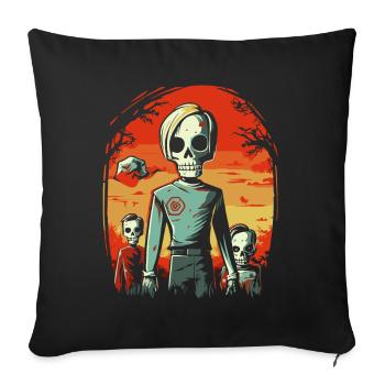 Dessin animé Anime Manga Zombie Goule Amis - Coussin et housse de 45 x 45 cm - noir - Devant