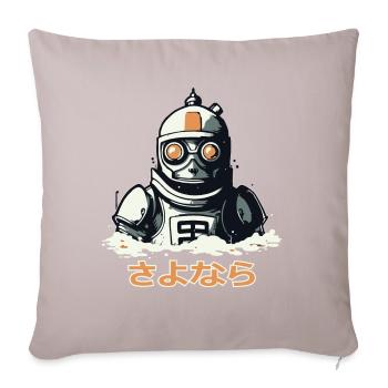 さよなら Farewell, a sinking robot - Sofa pillow with filling 45cm x 45cm - light taupe - Front