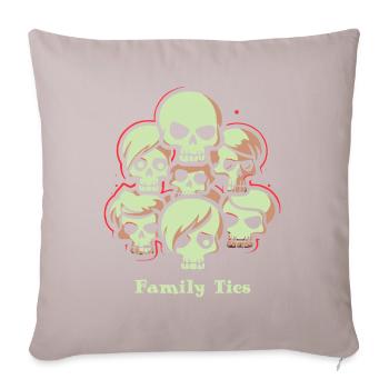 Liens familiaux - Coussin et housse de 45 x 45 cm - taupe clair - Devant