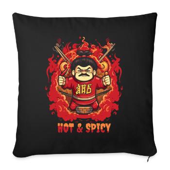 The Asian man is hot and spicy - Sofa pillow with filling 45cm x 45cm - black - Front