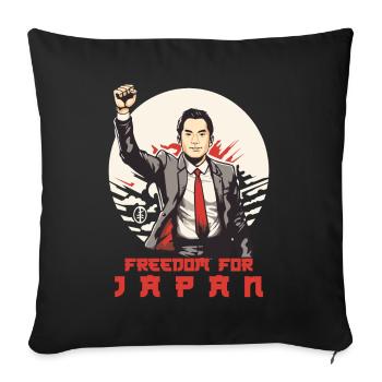 Freedom for Japan - Sofa pillow with filling 45cm x 45cm - black - Front