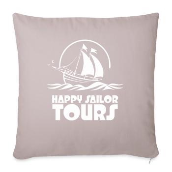 Happy sailor tours on the ship - Sofa pillow with filling 45cm x 45cm - light taupe - Front