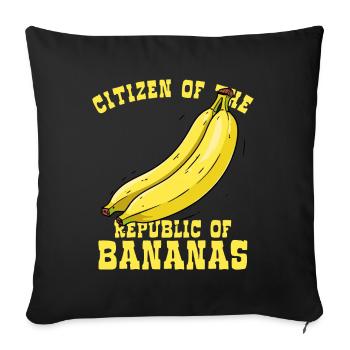 Citoyens de la République de la Banane - Coussin et housse de 45 x 45 cm - noir - Devant