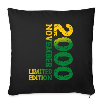 2000 November Limited Edition 23rd Birthday Decoration - Sofa pillow with filling 45cm x 45cm - black - Front