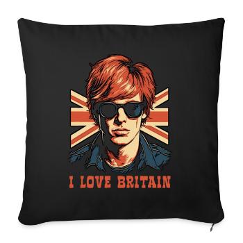 I love Britain - Sofa pillow with filling 45cm x 45cm - black - Front