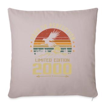 2000 Original Vintage Retro 2000 Anniversary - Sofa pillow with filling 45cm x 45cm - light taupe - Front