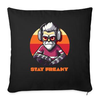 Older people stay crazy - Sofa pillow with filling 45cm x 45cm - black - Front
