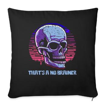 no brainstorming necessary, colorful, funny skull - Sofa pillow with filling 45cm x 45cm - black - Front