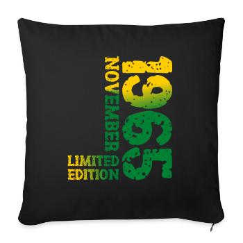 1965 November Limited Edition 58th Birthday Decoration - Sofa pillow with filling 45cm x 45cm - black - Front