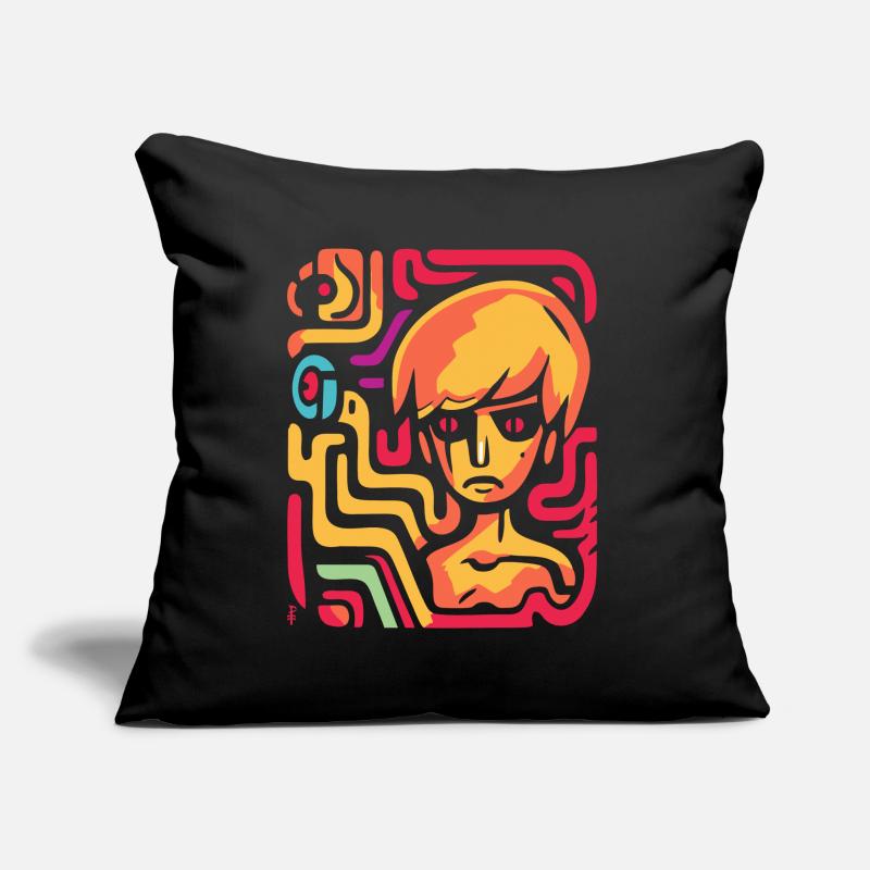 Art abstrait : Labyrinthe de l’ Coussin et housse de 45 x 45 cm