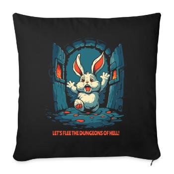Let's escape the hellish dungeons, bunny - Sofa pillow with filling 45cm x 45cm - black - Front