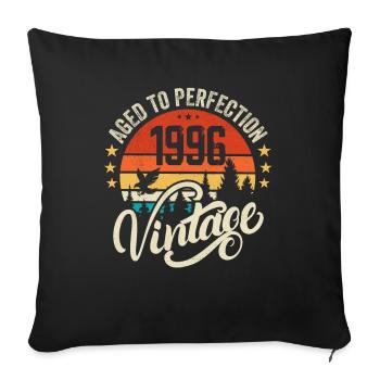 1996 Vintage - Geburtstagsgeschenk 1996 Retro 1996 - Sofakissen mit Füllung 45 x 45 cm - Schwarz - Vorne