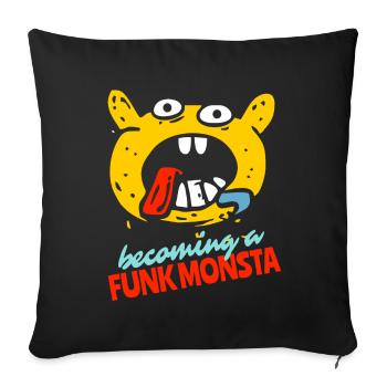 Devenez un monstre de la musique funk - Coussin et housse de 45 x 45 cm - noir - Devant