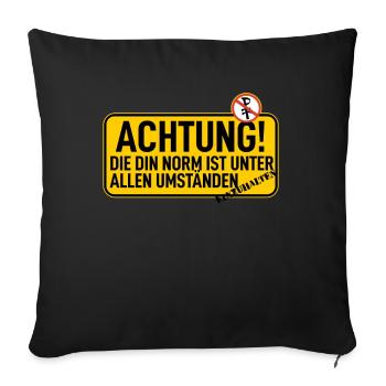 Attention : Réglementation conforme à la norme DIN - Coussin et housse de 45 x 45 cm - noir - Devant