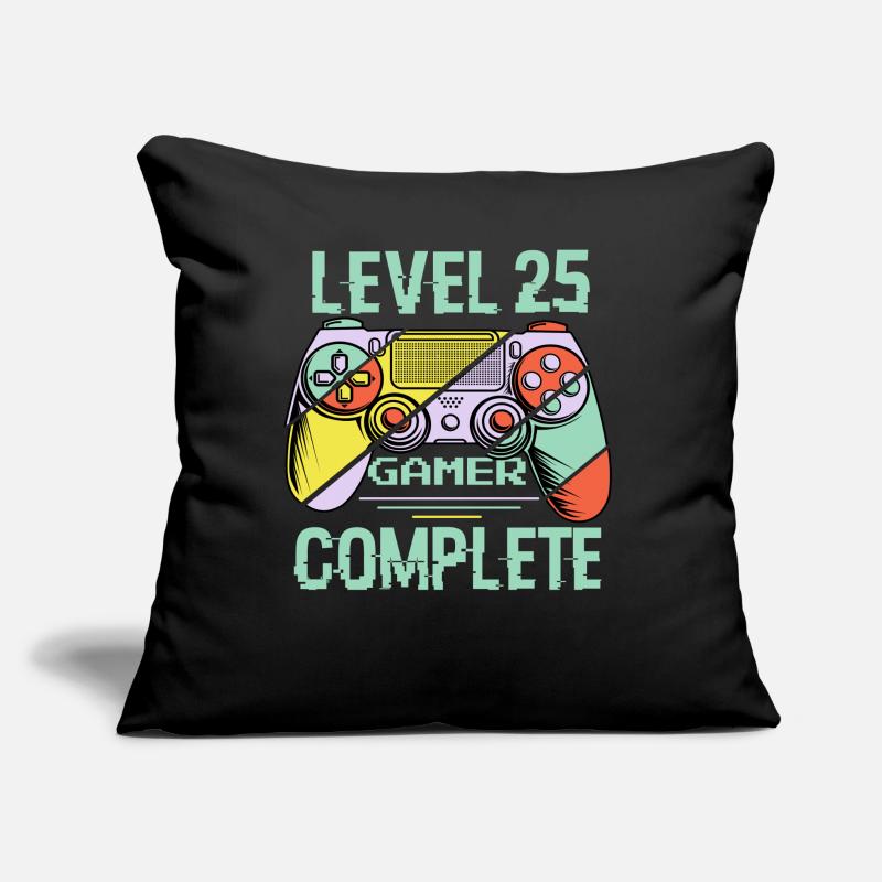 Level 25 Complete 25 Years Gamer Level 25 Complete Sofa pillow with filling 45cm x 45cm