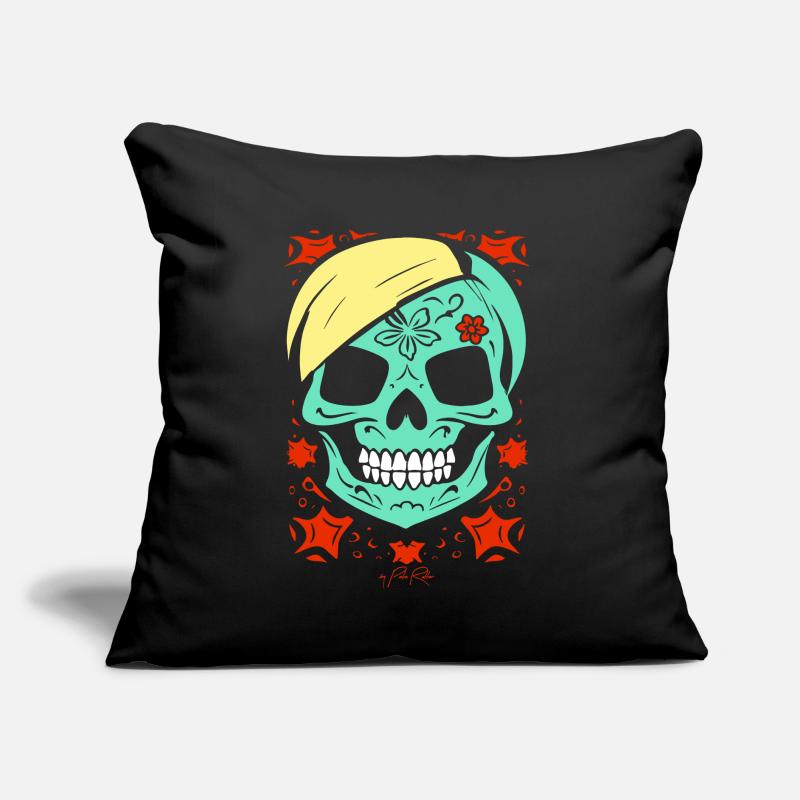 Le crâne de fleur est si mignon, crâne de zombie Coussin et housse de 45 x 45 cm