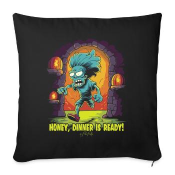 In the dungeon, darling's dinner is ready - Sofa pillow with filling 45cm x 45cm - black - Front