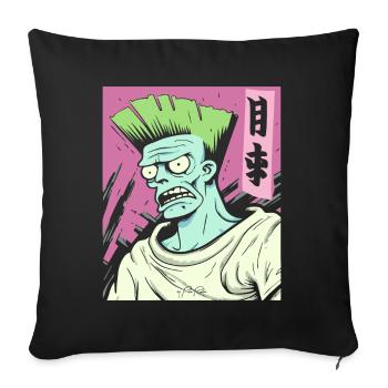 Cartoon: Starke japanische Anime-Fans und Bros - Sofakissen mit Füllung 45 x 45 cm - Schwarz - Vorne