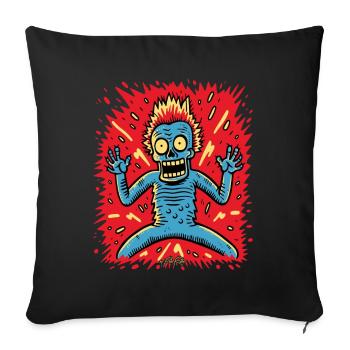 Surprising Cartoon Pop Guy - Sofa pillow with filling 45cm x 45cm - black - Front