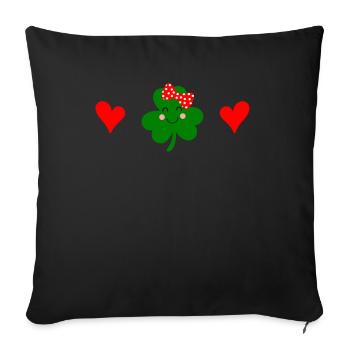 St Patricks Day Accessories Ireland Shamrock Decoration - Sofa pillow with filling 45cm x 45cm - black - Front