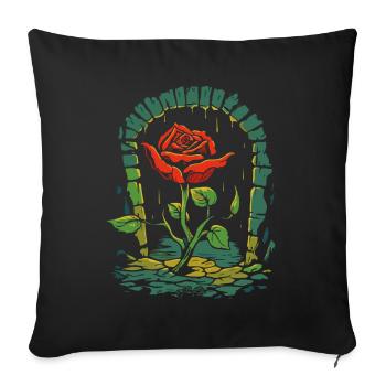 A Dungeon Roses Flower - Sofa pillow with filling 45cm x 45cm - black - Front
