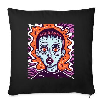 the art of terror with this face - Sofa pillow with filling 45cm x 45cm - black - Front