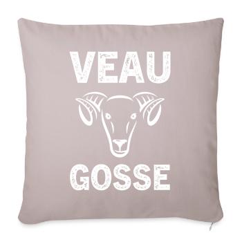 veau gosse - Coussin et housse de 45 x 45 cm - taupe clair - Devant