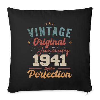 Janvier 1941 Légende depuis 83 ans - Coussin et housse de 45 x 45 cm - noir - Devant