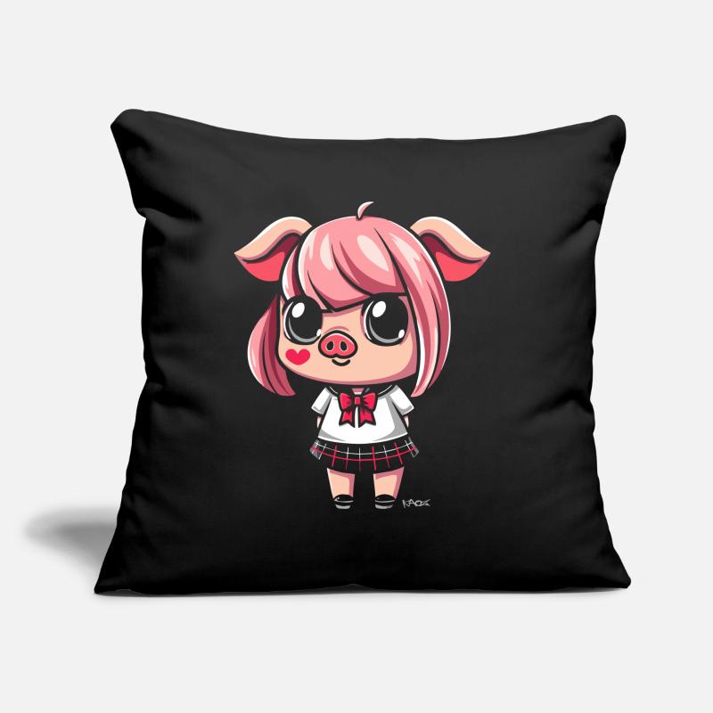 Das niedlichste Anime-Schwein Sofakissen mit Füllung 45 x 45 cm