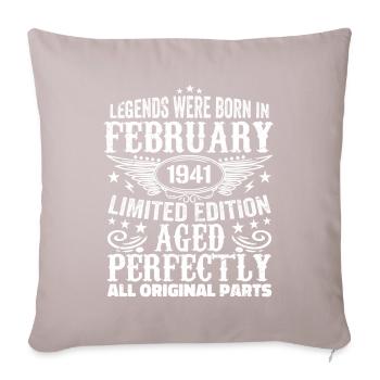 Légendaire depuis février 1941 - 83 ans - Coussin et housse de 45 x 45 cm - taupe clair - Devant