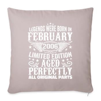 Légendaire depuis février 2006 - 18 ans - Coussin et housse de 45 x 45 cm - taupe clair - Devant