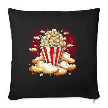 Maïs soufflé brillant - Coussin et housse de 45 x 45 cm - noir - Devant