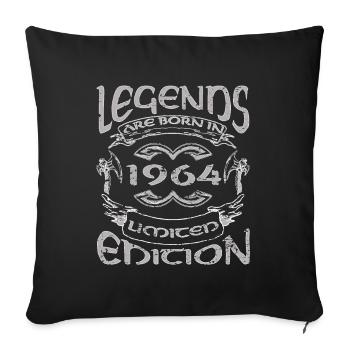 60th birthday 1964 - Sofa pillow with filling 45cm x 45cm - black - Front