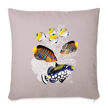 coral reef lake fish sea resort beach - Sofa pillow with filling 45cm x 45cm - light taupe - Front