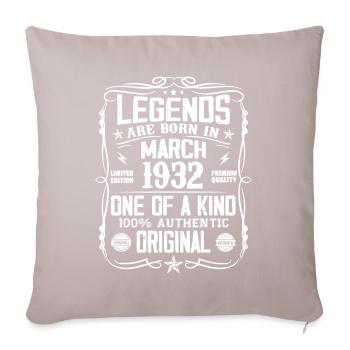 March 1932 Vintage 92 Year Anniversary Gift - Sofa pillow with filling 45cm x 45cm - light taupe - Front