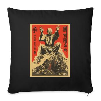 Parody Japanese Action Movie Poster: Shaolin Zen - Sofa pillow with filling 45cm x 45cm - black - Front